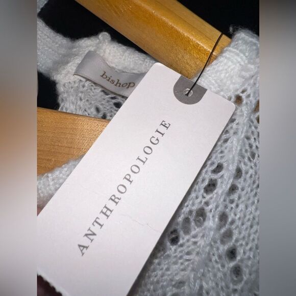 Anthropologie Bishop + Young Cream Crewneck Sweater With Tie Back Size XS NWT - Picture 5 of 8